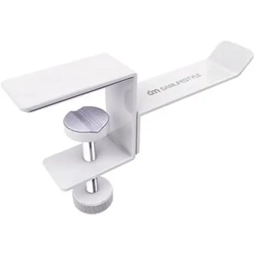 Universal Gaming Headset Headphone Hook Stand Hanger Holder Mount, 6amLifestyle Under Desk On Over Ear Headphones Desk Clamp for All Headphones, White Universal Gaming Headset Headphone Hook Stand Hanger Holder Mount, 6amLifestyle Under Desk On Over Ear Headphones Desk Clamp for All Headphones, White