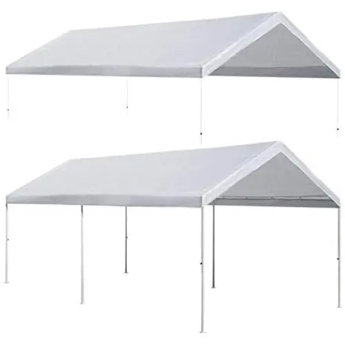 Strong Camel 10x20 Carport Replacement Canopy Cover for Tent Top Garage Shelter Cover with Ball Bungees (Only Cover, Frame is not Included)