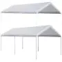 Strong Camel 10x20 Carport Replacement Canopy Cover for Tent Top Garage Shelter Cover with Ball Bungees (Only Cover, Frame is not Included)