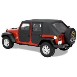 Bestop 5179835 Black Diamond 2-Piece Fabric Doors for 2007-2018 Wrangler - Front