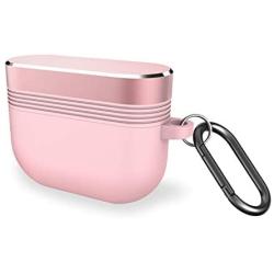 VORCSBINE AirPods Pro Case Cover Cute,Shock-Absorbing Protective Metal Case Cover with Keychain for Apple AirPods Pro for Men,Women,Girls-Pink