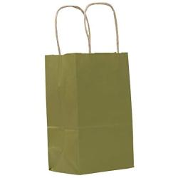 PTP BAGS Gold Rush 5'' x 3'' x 8'' Tote Bags [Pack of 250] Recyclable Metallic Kraft Paper Gift Bags