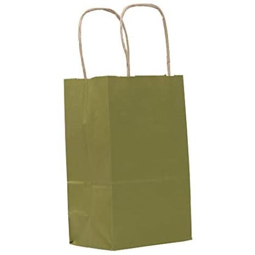 PTP BAGS Gold Rush 5'' x 3'' x 8'' Tote Bags [Pack of 250] Recyclable Metallic Kraft Paper Gift Bags