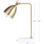 CO-Z Gold Desk Lamp with LED Bulb Adjustable, Antique Brass Metal Table Lamp Marble Base, Mid Century Modern Reading Lamp Office, 18’’ Industrial Work Lamp for Reading Bedroom Living Room Office, UL.