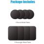 WixGear Metal Plates (8 Pack) with Adhesive for Magnetic Cradle-Less Mount - 4 Rectangle and 4 Round (Compatible with Magnetic Mounts) (Black)