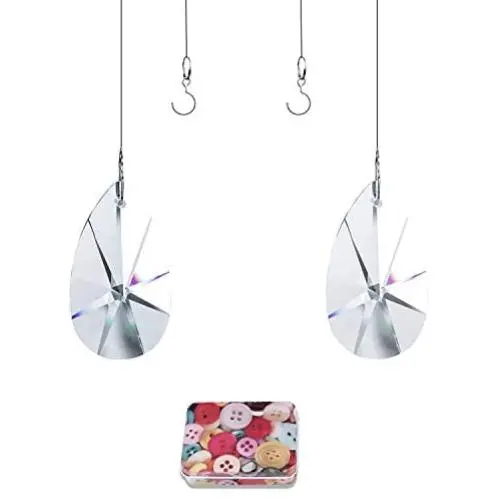 GO&SO Chandelier Crystals Prisms, Clear Teardrop Crystal Chandelier Pendants Parts Beads, DIY Crystals,Christmas Tree Decorations 2 Pcs GO&SO Chandelier Crystals Prisms, Clear Teardrop Crystal Chandelier Pendants Parts Beads, DIY Crystals,Christmas Tree Decorations 2 Pcs