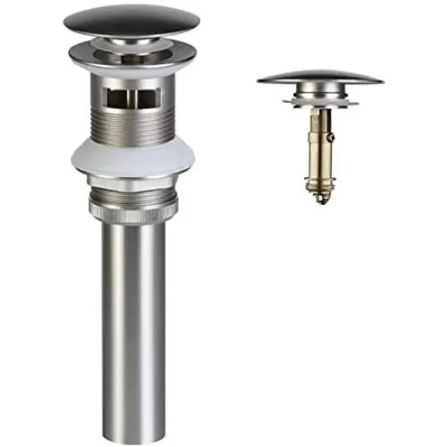 ESFORT Bathroom Sink Drain, Vessel Pop Up Sink Drain with Overflow, Brushed Nickel ESFORT Bathroom Sink Drain, Vessel Pop Up Sink Drain with Overflow, Brushed Nickel