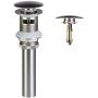 ESFORT Bathroom Sink Drain, Vessel Pop Up Sink Drain with Overflow, Brushed Nickel