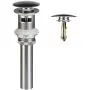 ESFORT Bathroom Sink Drain, Vessel Pop Up Sink Drain with Overflow, Brushed Nickel ESFORT Bathroom Sink Drain, Vessel Pop Up Sink Drain with Overflow, Brushed Nickel