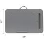 LapGear Sidekick Lap Desk with Device Ledge and Phone Holder - Gray - Fits Up to 15.6 Inch Laptops - Style No. 44215