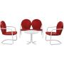Crosley Furniture Griffith 4-Piece Metal Outdoor Conversation Set with Table, Loveseat, and 2 Chairs - Red