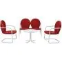Crosley Furniture Griffith 4-Piece Metal Outdoor Conversation Set with Table, Loveseat, and 2 Chairs - Red Crosley Furniture Griffith 4-Piece Metal Outdoor Conversation Set with Table, Loveseat, and 2 Chairs - Red