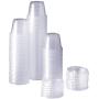 [100 Sets - 1 oz.] Plastic Disposable Portion Cups With Lids, Souffle Cups