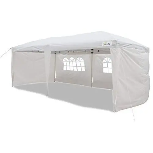 Goutime 10x20 Feet Ez Pop Up Canopy Instant Tent Shelter with 4Pcs 10Ft Removable Sidewalls for Outdoor Christmas Party Events Goutime 10x20 Feet Ez Pop Up Canopy Instant Tent Shelter with 4Pcs 10Ft Removable Sidewalls for Outdoor Christmas Party Events
