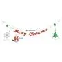 Merry Christmas Banner with Glitter Christmas Tree Snowflake Garland Party Decorations for Xmas Holiday Home Indoor Fireplace Decors