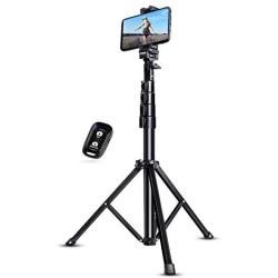 UBeesize Selfie Stick Tripod, 51'' Extendable Tripod Stand with Bluetooth Remote for Cell Phones, Heavy Duty Aluminum, Lightweight