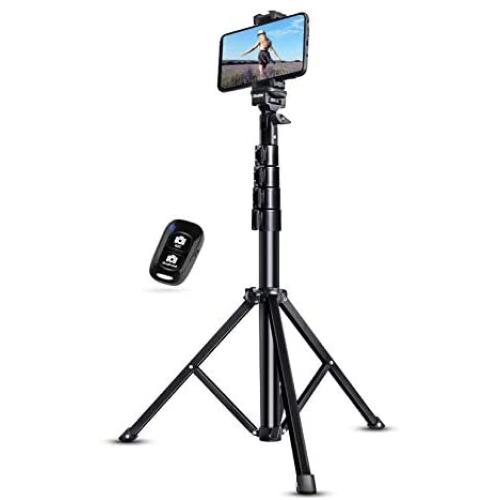 UBeesize Selfie Stick Tripod, 51'' Extendable Tripod Stand with Bluetooth Remote for Cell Phones, Heavy Duty Aluminum, Lightweight