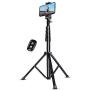 UBeesize Selfie Stick Tripod, 51'' Extendable Tripod Stand with Bluetooth Remote for Cell Phones, Heavy Duty Aluminum, Lightweight