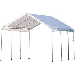 ShelterLogic 10 x 20 MaxAP Canopy Series Compact Outdoor Easy to Assemble Steel Metal Frame Canopy with 50+ UPF Sun Protection and Waterproof Cover