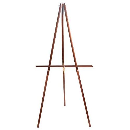CONDA 66“ Wooden Tripod Display Floor Easel & Artist Easel, Adjustable Tray Chain Pine Brown Wood