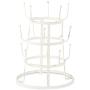 DII 5464 3 Tier Countertop or Pantry Vintage Metal Wire Tree Stand for Coffee, Glasses, and Cups, 15 Mug Capacity, Antique, 9.5''D x 12.8''H, Distressed White