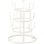 DII 5464 3 Tier Countertop or Pantry Vintage Metal Wire Tree Stand for Coffee, Glasses, and Cups, 15 Mug Capacity, Antique, 9.5''D x 12.8''H, Distressed White