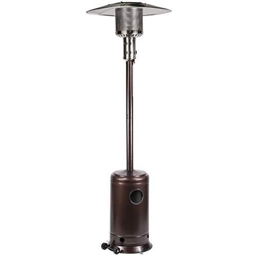 XtremepowerUS 96053 Propane Gas Outdoor Patio Heater Auto Tilt CSA 48,000 BTU Premium Floor Standing, Hammered Bronze
