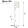 Addlon LED Modern Shelf Floor Lamp with White Lamp Shade and LED Bulb - Display Shelves Floor Lamps for Living Room Bedroom and Office - White