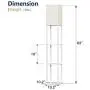 Addlon LED Modern Shelf Floor Lamp with White Lamp Shade and LED Bulb - Display Shelves Floor Lamps for Living Room Bedroom and Office - White