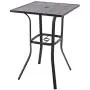 Patio Bar Height Table Outdoor Metal Frame Bistro Table with Umbrella Hole Patio Bar Height Table Outdoor Metal Frame Bistro Table with Umbrella Hole
