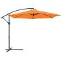 Greesum Offset Umbrella 10FT Cantilever Patio Hanging Umbrella Outdoor Market Umbrella with Crank and Cross Base (Orange)