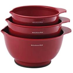 KitchenAid Classic Mixing Bowls, Set of 3, Empire Red