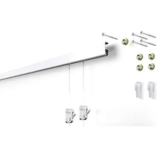 STAS Cliprail Pro Picture Hanging System Set - Covers 4.92 ft of Wall Space - Heavy Duty Picture Rail & Art Hanging Gallery Kit (4.92ft of Rails, 2 Hooks & Cords, White Rails) STAS Cliprail Pro Picture Hanging System Set - Covers 4.92 ft of Wall Space - Heavy Duty Picture Rail & Art Hanging Gallery Kit (4.92ft of Rails, 2 Hooks & Cords, White Rails)