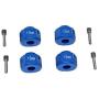 SNOWINSPRING 4Pcs Metal 12mm Wheel Hub Hex Extended for 1/10 RC Crawler Car Axial Capra 1.9 UTB SCX10 III Upgrade Parts,Blue