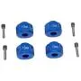 SNOWINSPRING 4Pcs Metal 12mm Wheel Hub Hex Extended for 1/10 RC Crawler Car Axial Capra 1.9 UTB SCX10 III Upgrade Parts,Blue