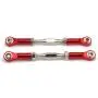 2pcs Machined Metal Front Rear Servo Link Steering Linkage Rod Turnbuckles for 1/10 Traxxas Slash 4x4 5807 Stampede RC Car Upgraded Parts (Red)