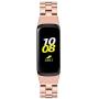E ECSEM Compatible with Samsung Galaxy Fit SM-R370 Bands, Galaxy Fit Watch Band Solid Stainless Steel Metal Replacement Bracelet Strap fit for Galaxy Fit SM-R370 Smart Watch, Adjustable (Rosegold)