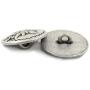 Bezelry 12 Pieces Edelweiss Antique Silver Metal Ring Shank Buttons 20mm (3/4 inch)