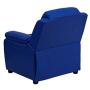 Flash Furniture Deluxe Padded Contemporary Blue Vinyl Kids Recliner with Storage Arms