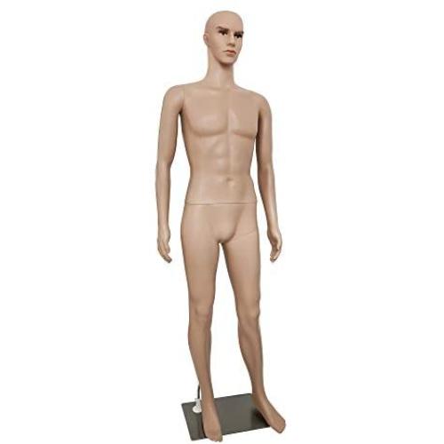 Male Mannequin Full Body Adjustable Mannequin Torso Dress Form with Metal Base 73inches