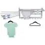 brightmaison Space Saver Wall Mounted Laundry Clothes Drying Rack with Hooks and Swing Arms Metal Silver Space Saver brightmaison Space Saver Wall Mounted Laundry Clothes Drying Rack with Hooks and Swing Arms Metal Silver Space Saver