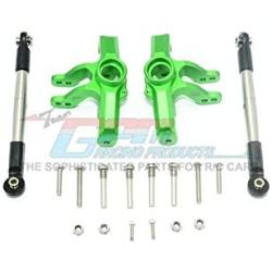 Losi 1/10 Baja Rey 4WD Desert Truck (LOS03008) Upgrade Parts Aluminum Front Knuckle Arm + Stainless Steel Adjustable Tie Rods - 18Pc Set Green