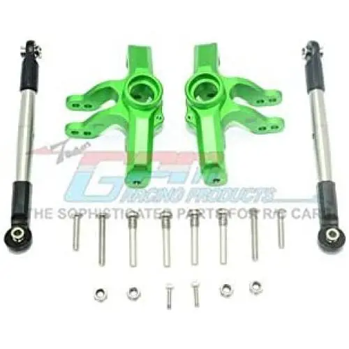 Losi 1/10 Baja Rey 4WD Desert Truck (LOS03008) Upgrade Parts Aluminum Front Knuckle Arm + Stainless Steel Adjustable Tie Rods - 18Pc Set Green