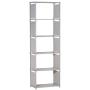 NiceAI Bookshelf Lightweight Slim Modern Bookcase Metal Framework Childrens Room Arrangement Toys Office A4 File Books Kitchen Clothing Storage Rack Gray 6-Tier