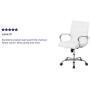 Flash Furniture Mid-Back White LeatherSoft Executive Swivel Office Chair with Chrome Base and Arms