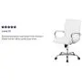 Flash Furniture Mid-Back White LeatherSoft Executive Swivel Office Chair with Chrome Base and Arms