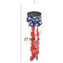 Bellaa 24834 Wind Chimes American Flag Windsock USA Patriotic Decorations Stars Stripes Blue Red White Souvenir Large Chime Outdoor Hanging Wind Chimes Outside Memorial Sympathy Bereavement 27 inch