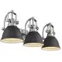Emliviar 3-Light Bathroom Vanity Light Fixture, Black Finish with Metal Shade, 4054H-A