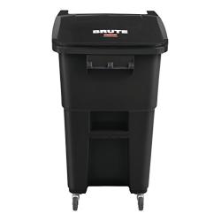 Rubbermaid Commercial Products BRUTE Rollout Trash/Garbage Can with Caster Wheels, 50-gallon, Black (2018383)