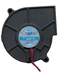 Fugetek 12V DC Brushless Blower Cooling Fan, HT-07530D12, 75x75x30mm, 2pin, Dual Ball Bearing, Computer Fan, Multi Use, Black, US Support